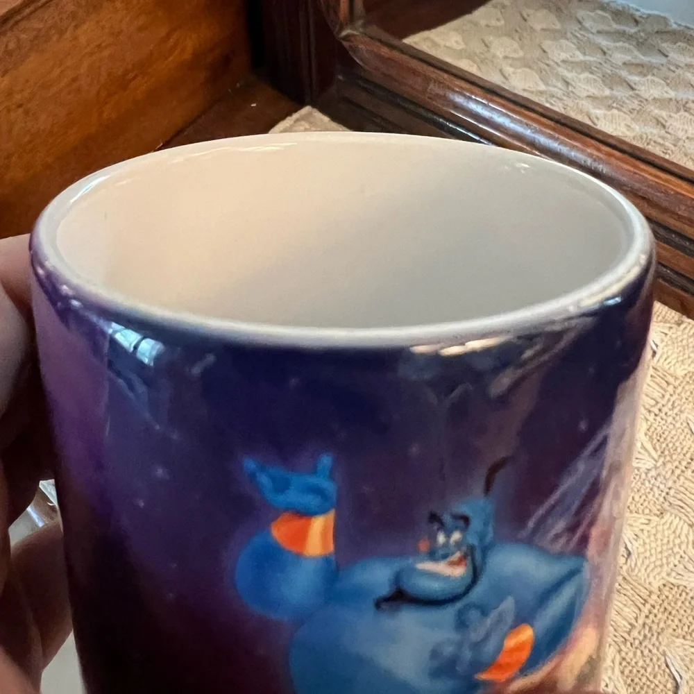 DISNEY Classic 1990's Vintage Aladdin‎ & Princess Jasmine Ceramic Coffee Mug GUC